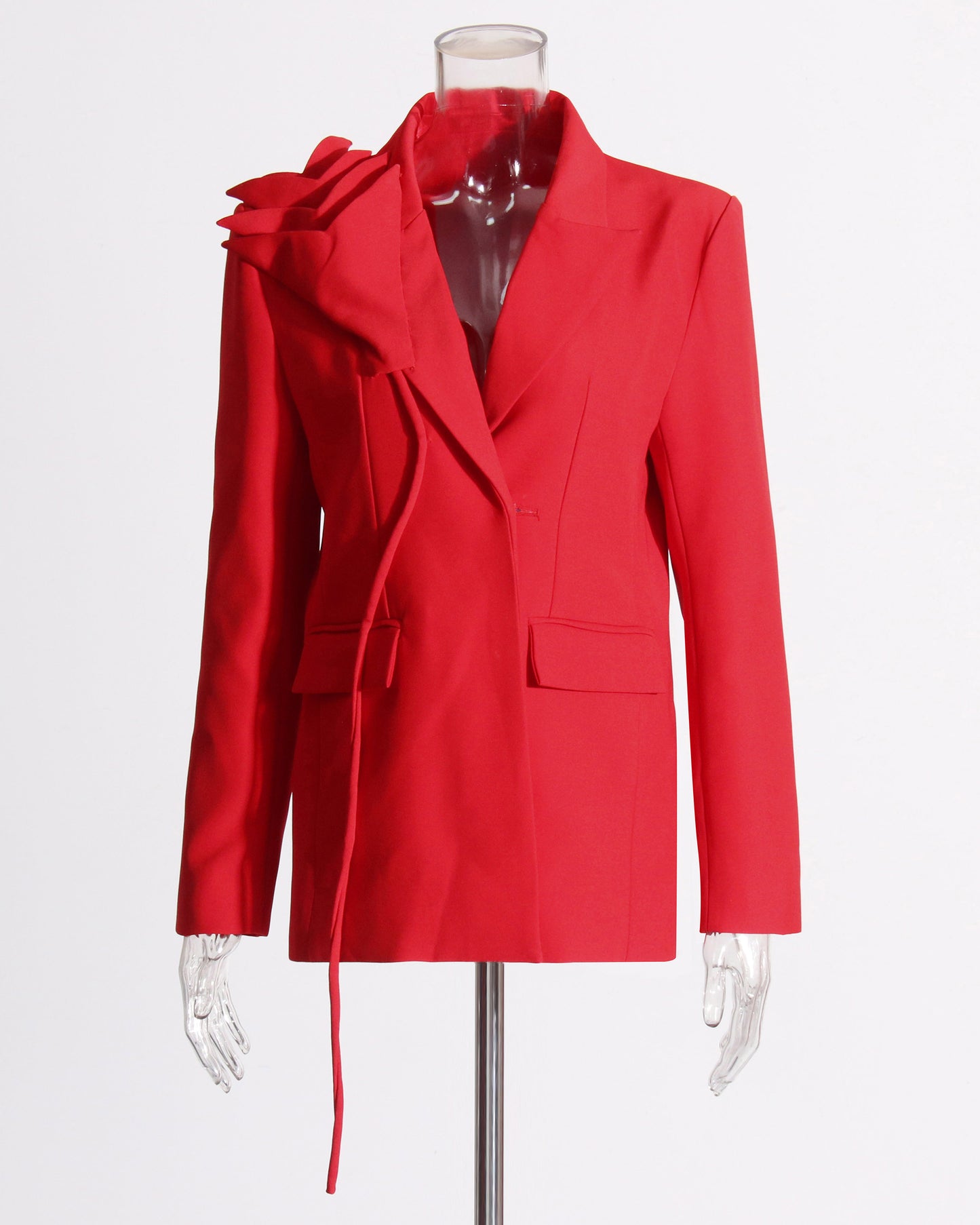 Red Blazer with Shoulder Bow