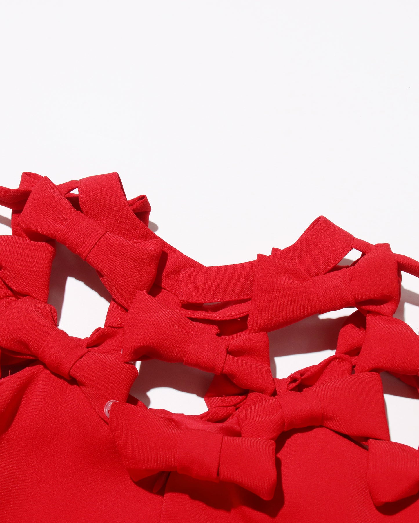 Red Cutout Neckline Midi Dress