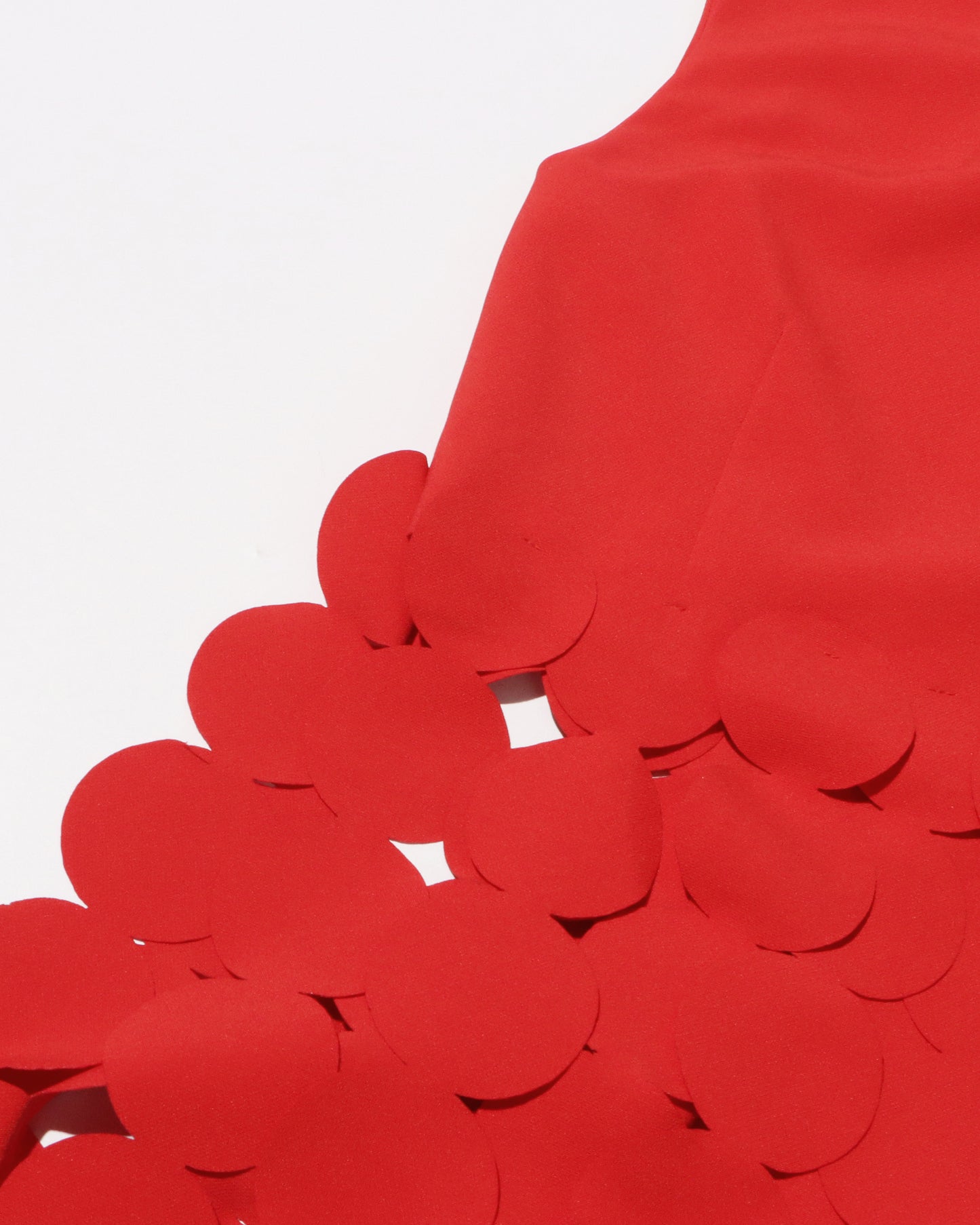 Red Disc Fringe Asymmetric Vest