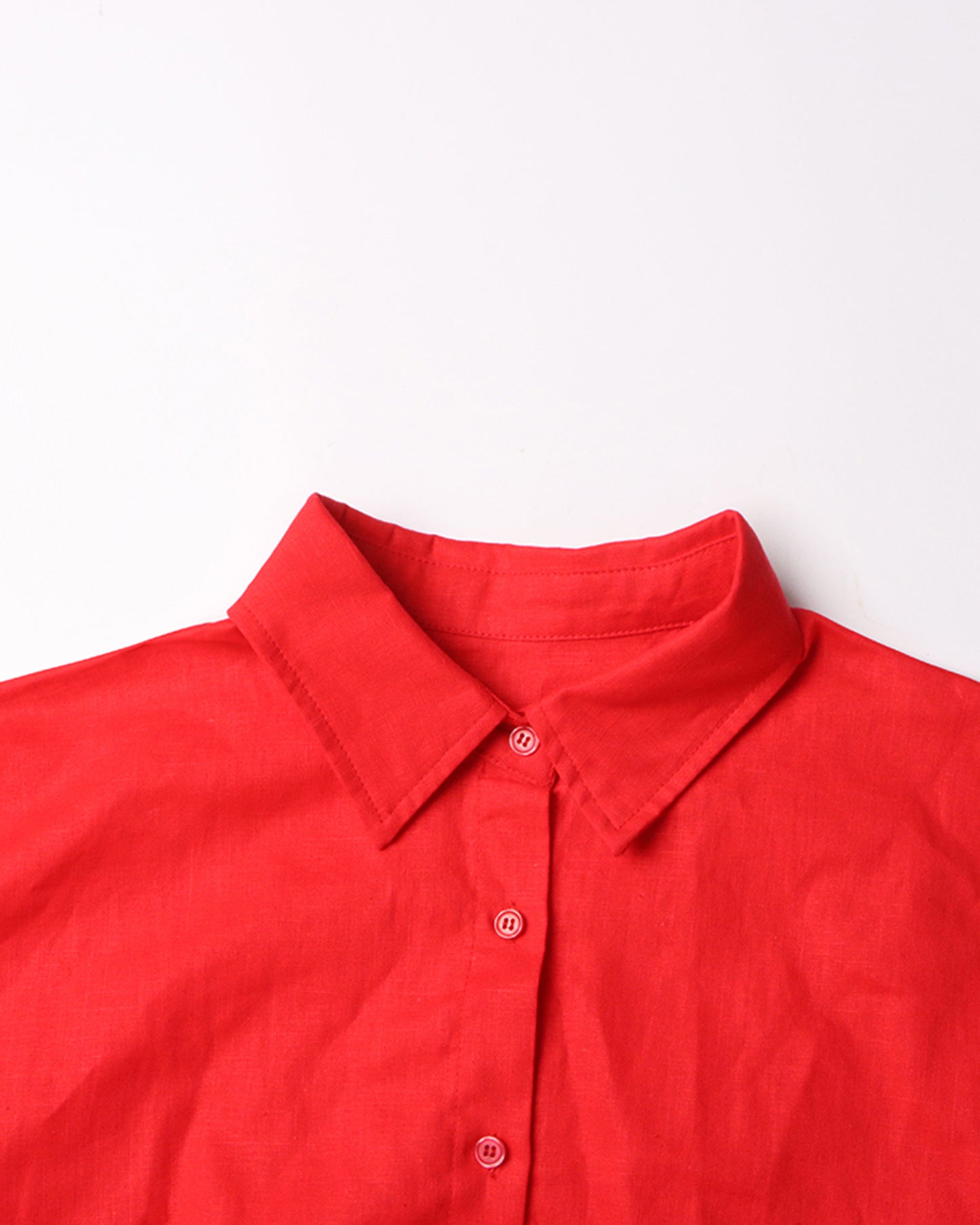 Red Shirt & Shorts Set with Drawstring Waist