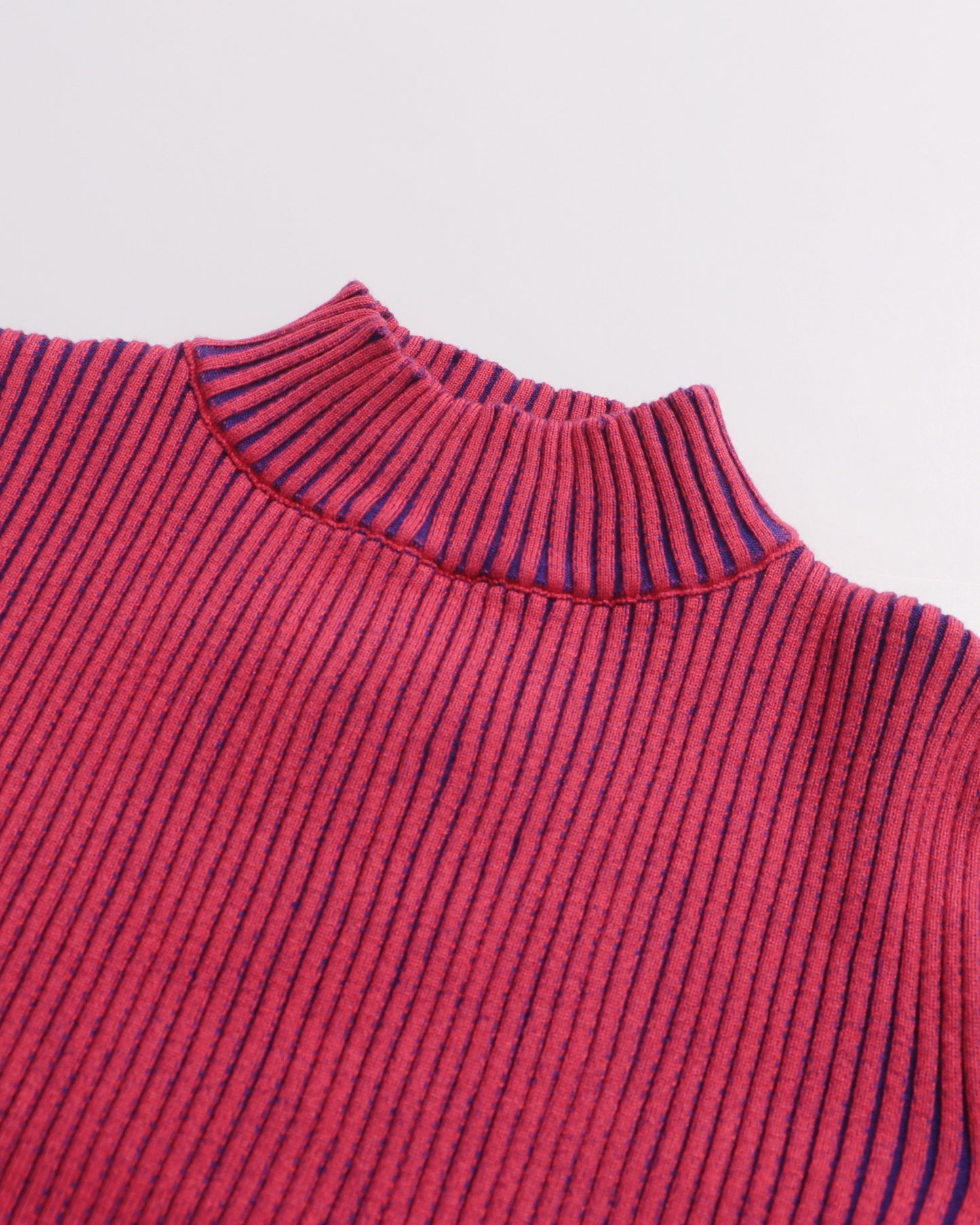 Red Striped Knit Sweater with Bell Sleeve