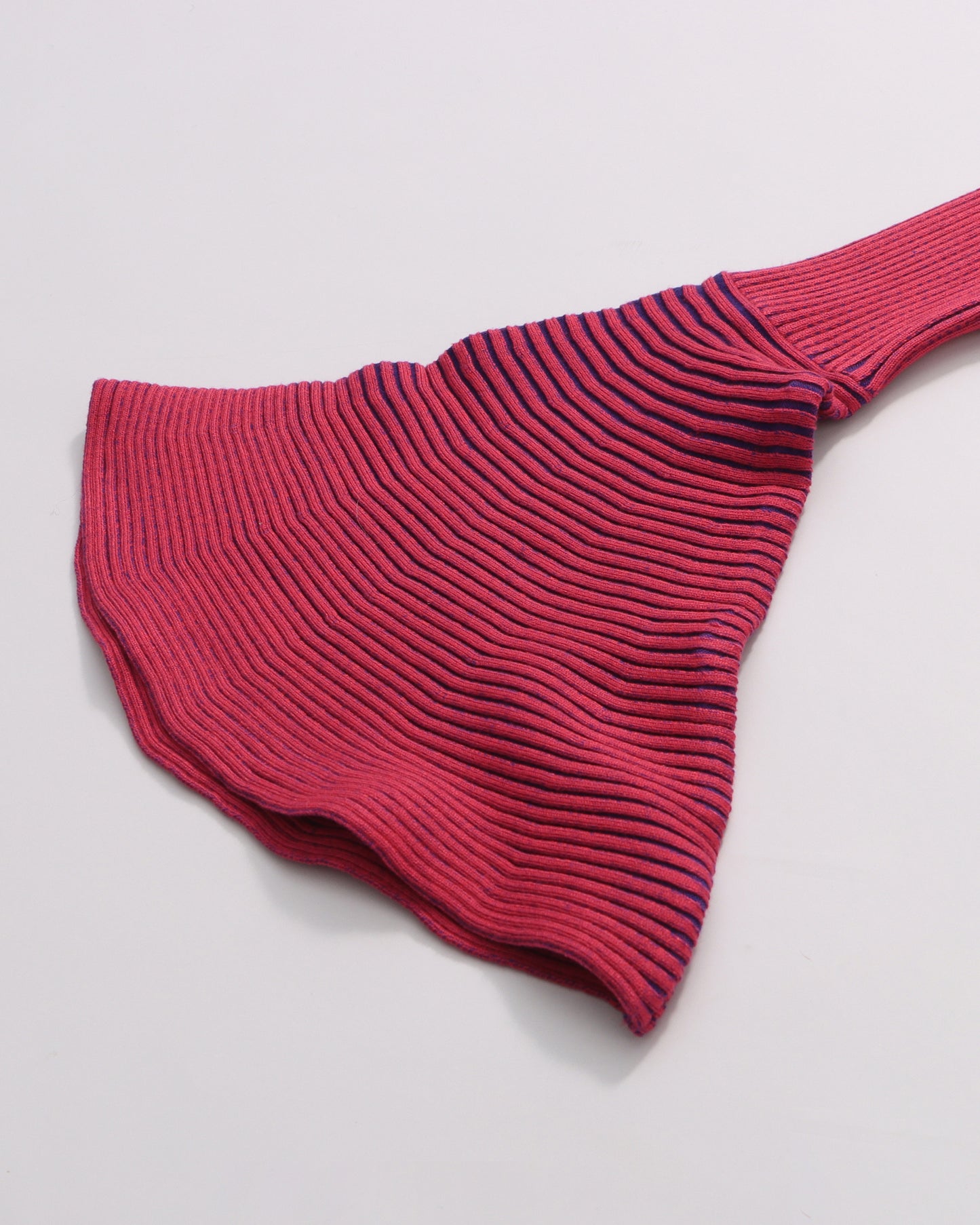 Red Striped Knit Sweater with Bell Sleeve