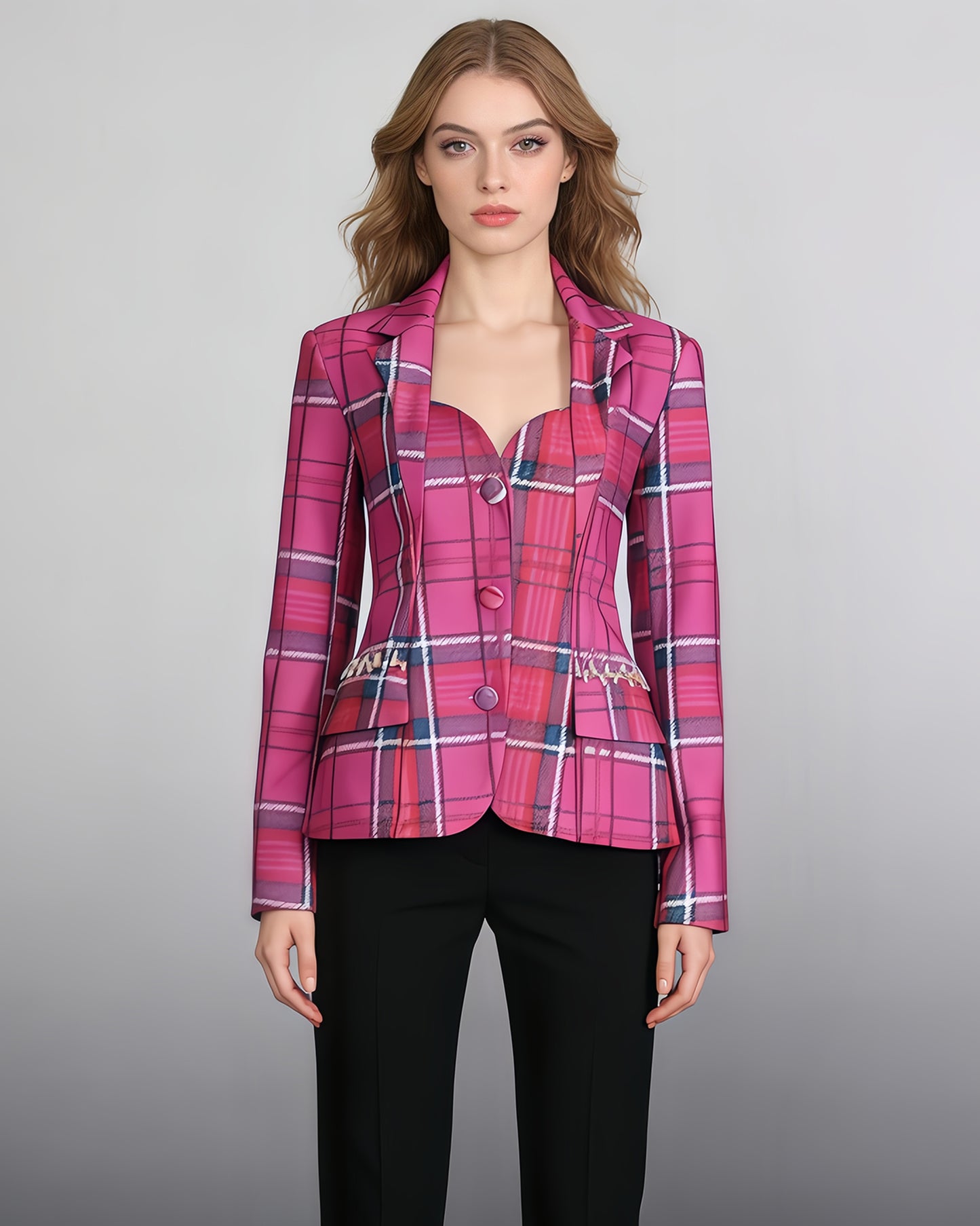 Rose Blazer with Crystal Side Accents