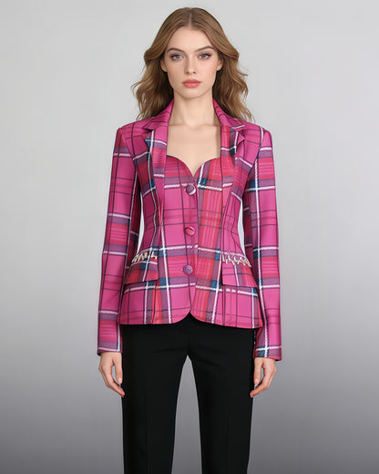 Rose Blazer with Crystal Side Accents