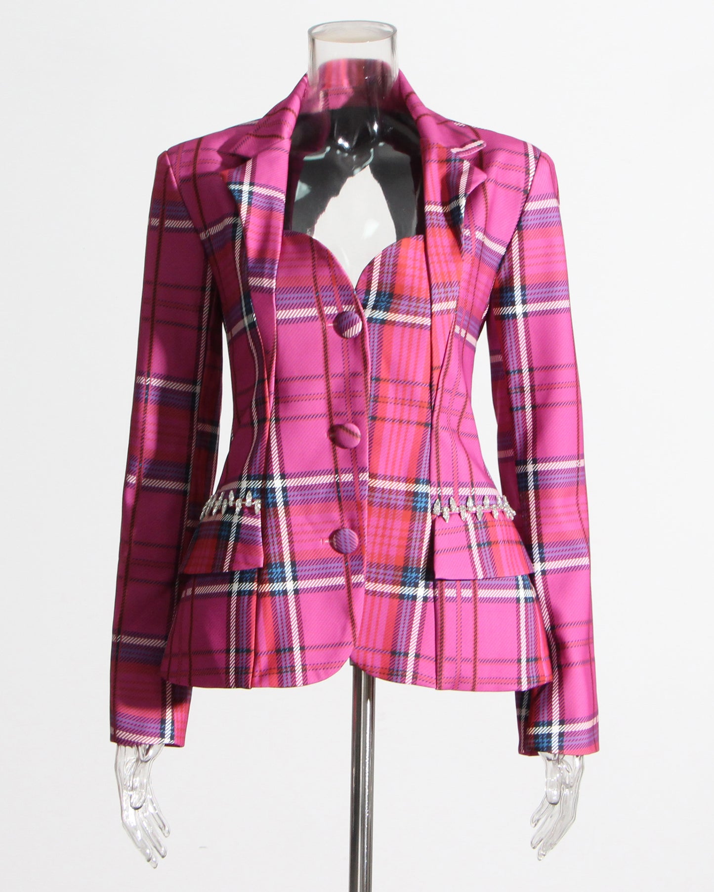 Rose Blazer with Crystal Side Accents