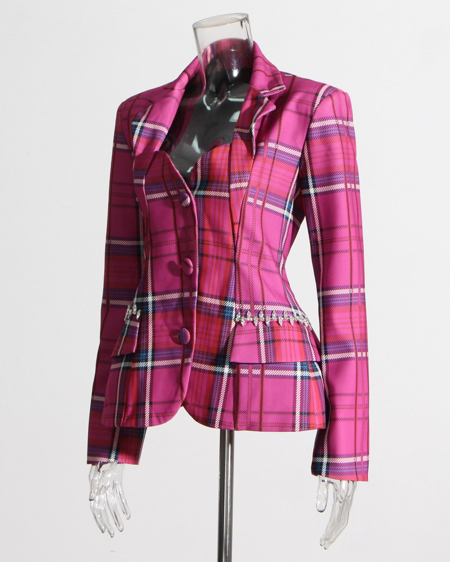 Rose Blazer with Crystal Side Accents