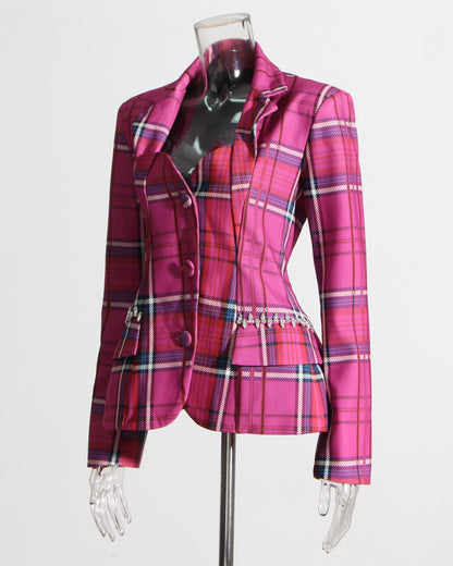 Rose Blazer with Crystal Side Accents