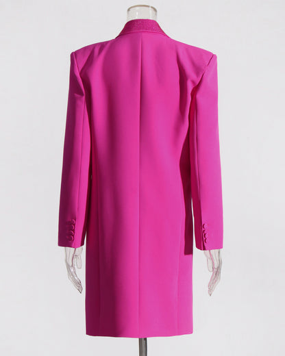 Rose Double-Breasted Blazer with Sequin Lapels