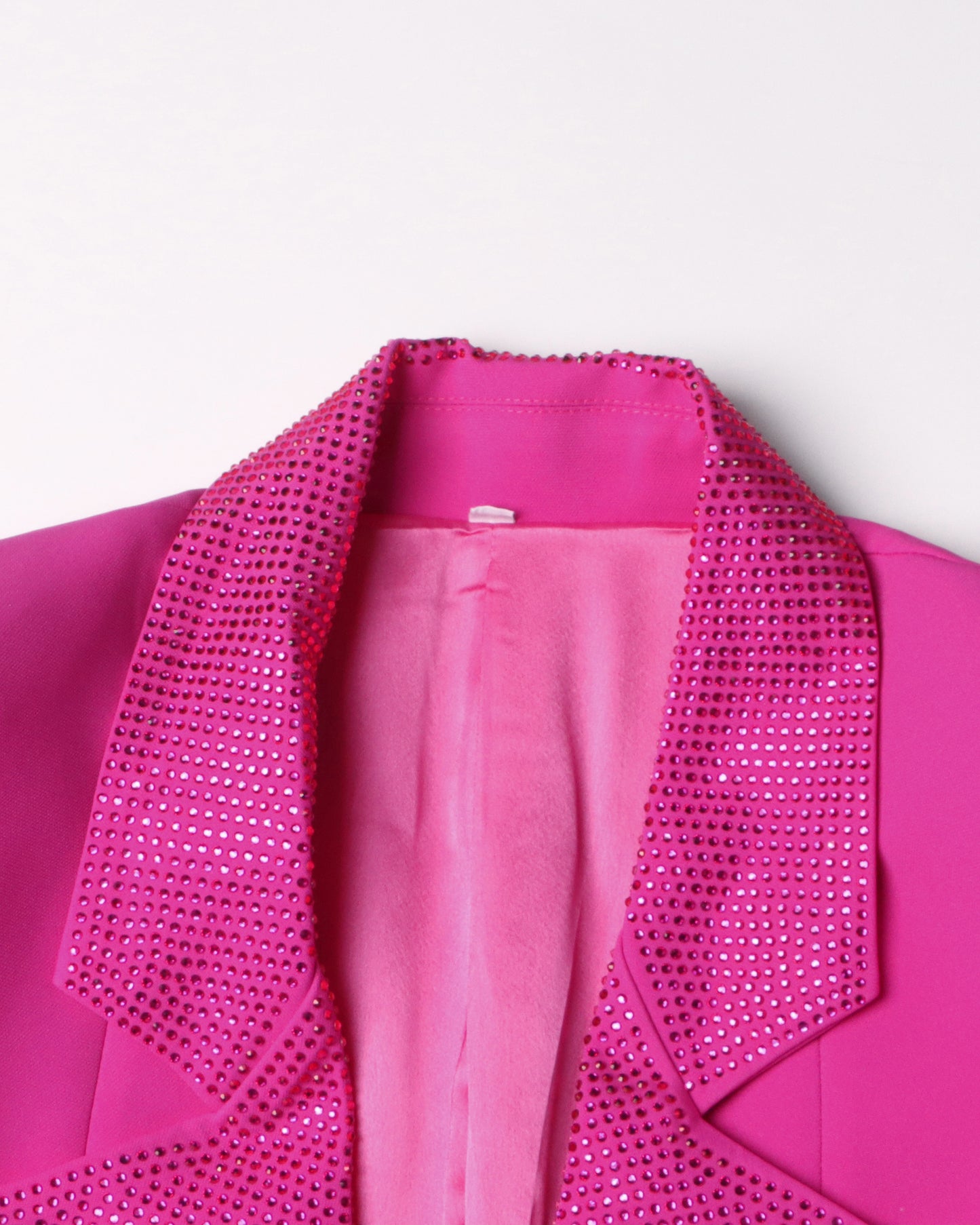 Rose Double-Breasted Blazer with Sequin Lapels