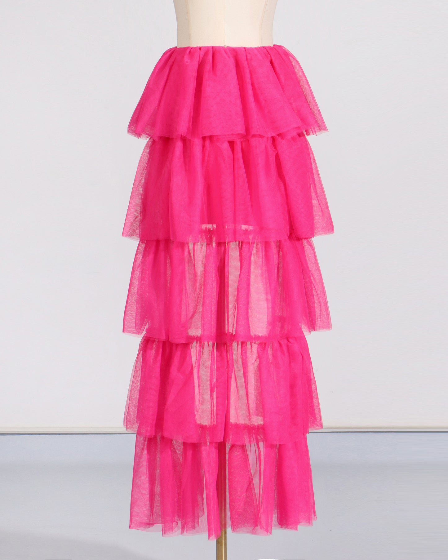Rose Tiered Tulle Maxi Skirt