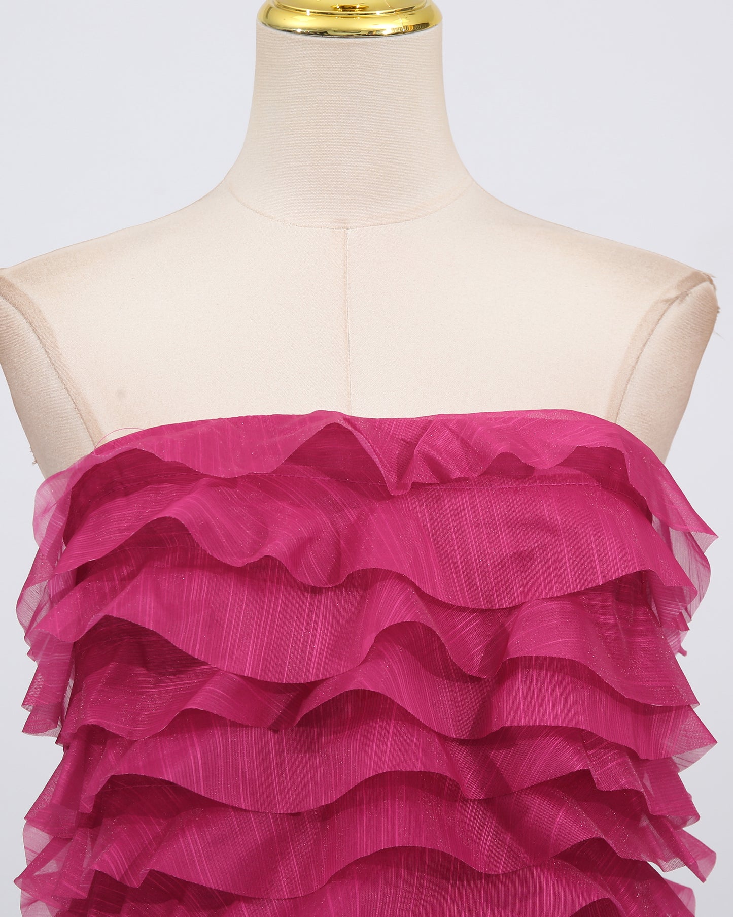 Rose Strapless Tiered Maxi Dress