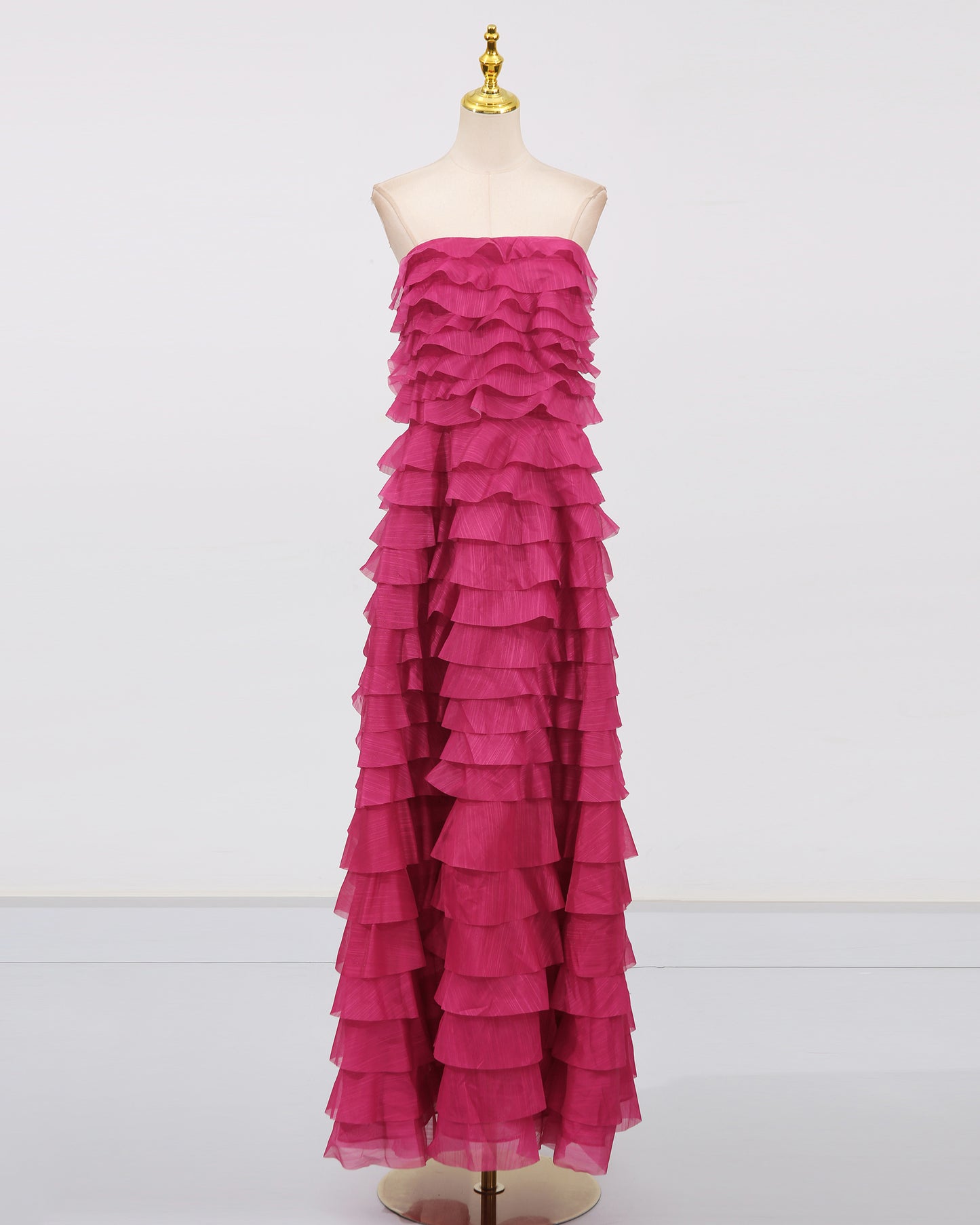 Rose Strapless Tiered Maxi Dress