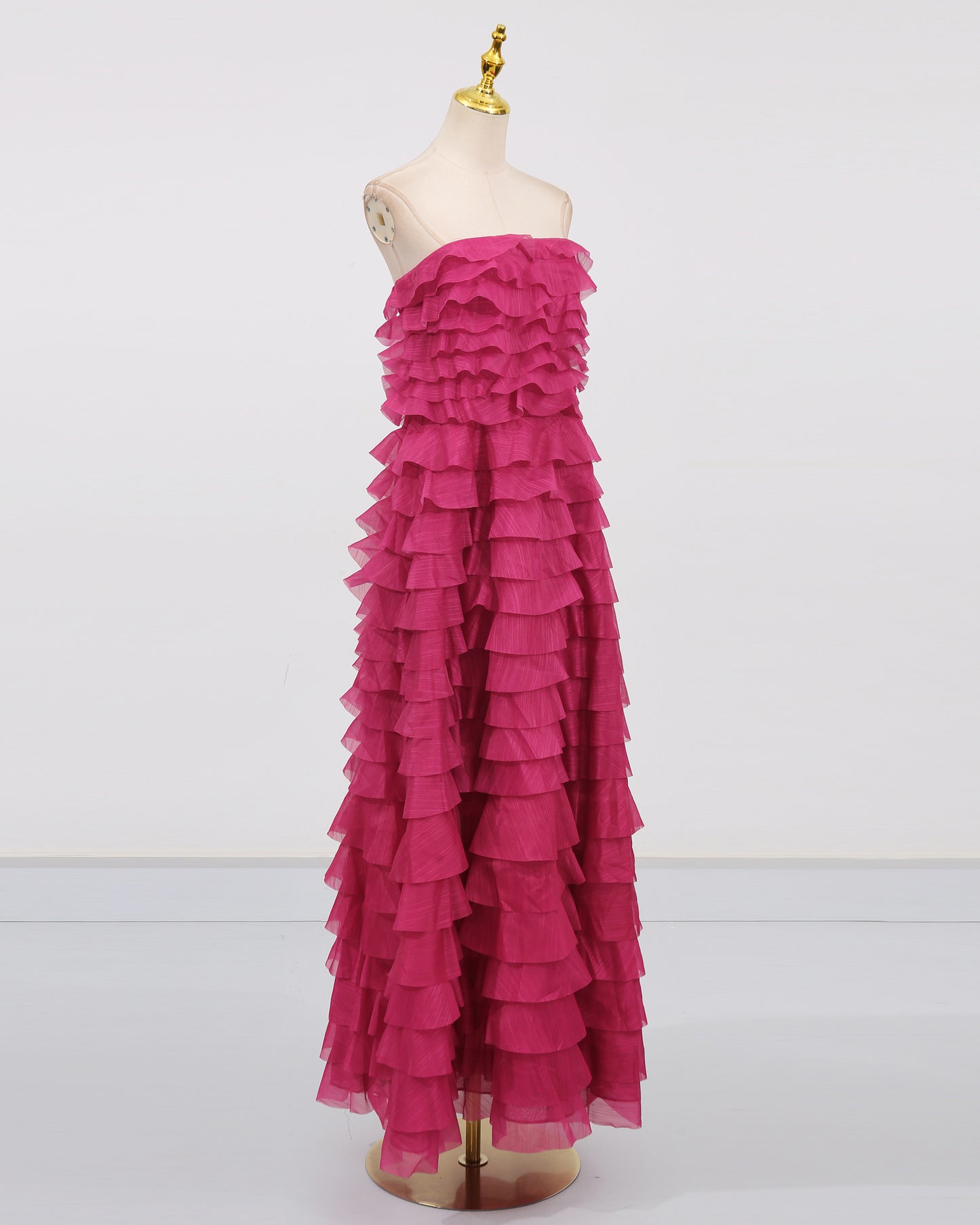 Rose Strapless Tiered Maxi Dress