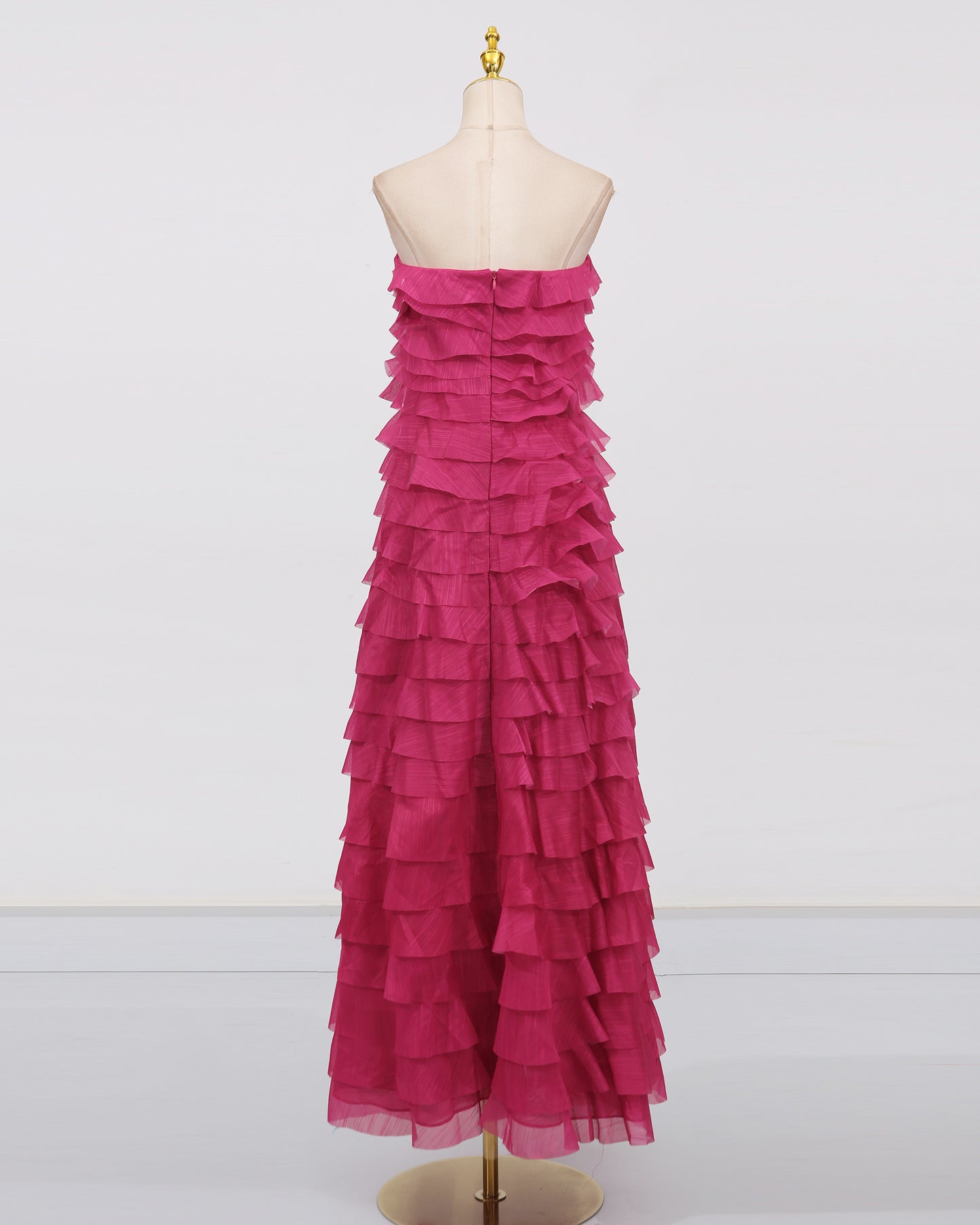 Rose Strapless Tiered Maxi Dress