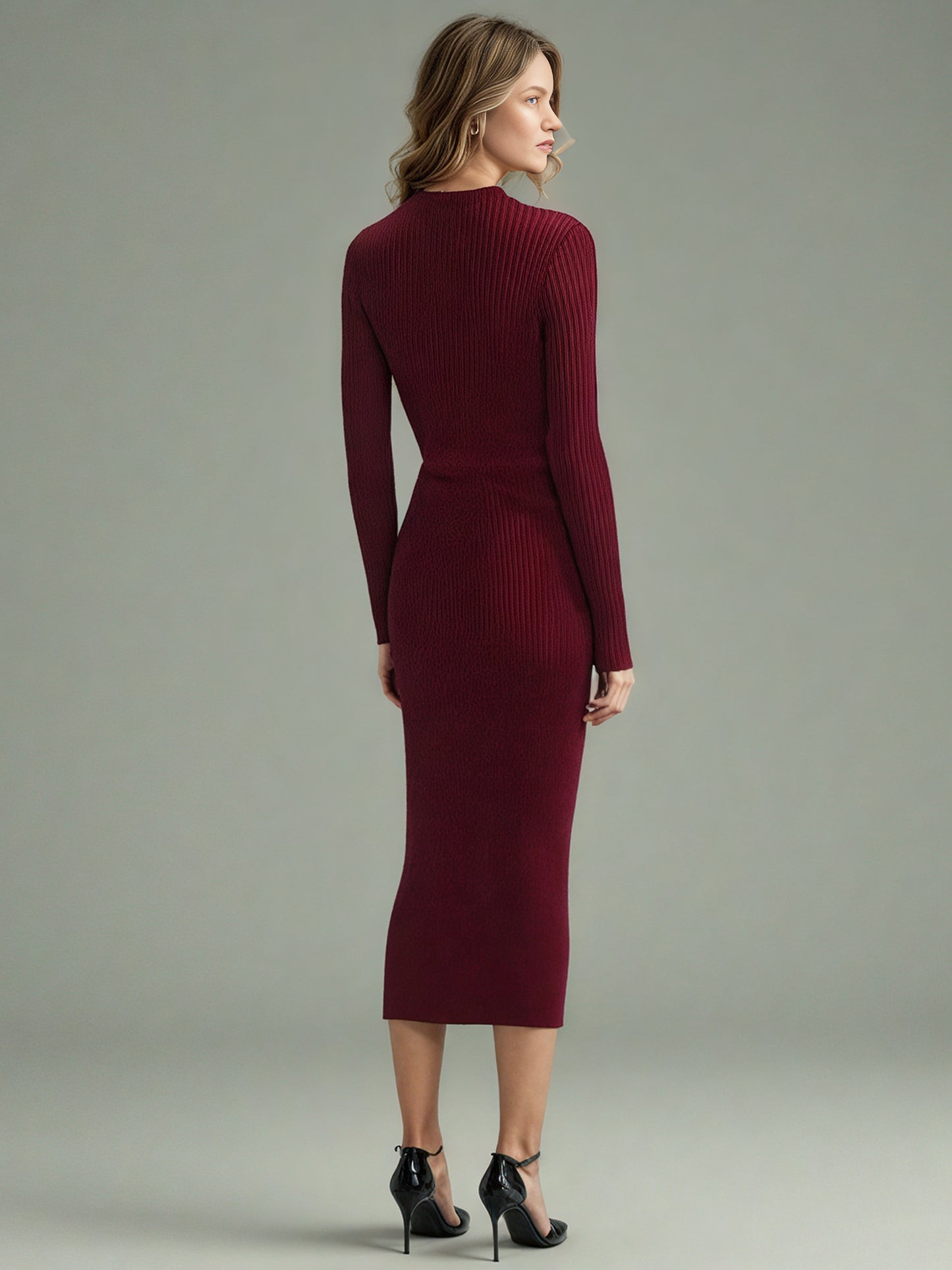 Side Split Hollow Out Midi Dress