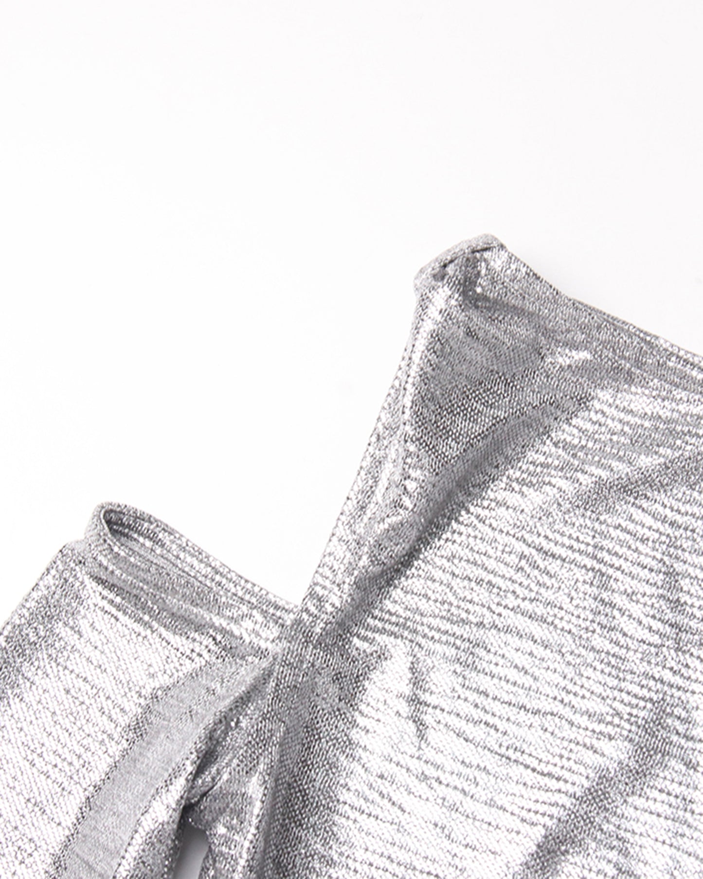 Silver Sequin Top with Cold Shoulder