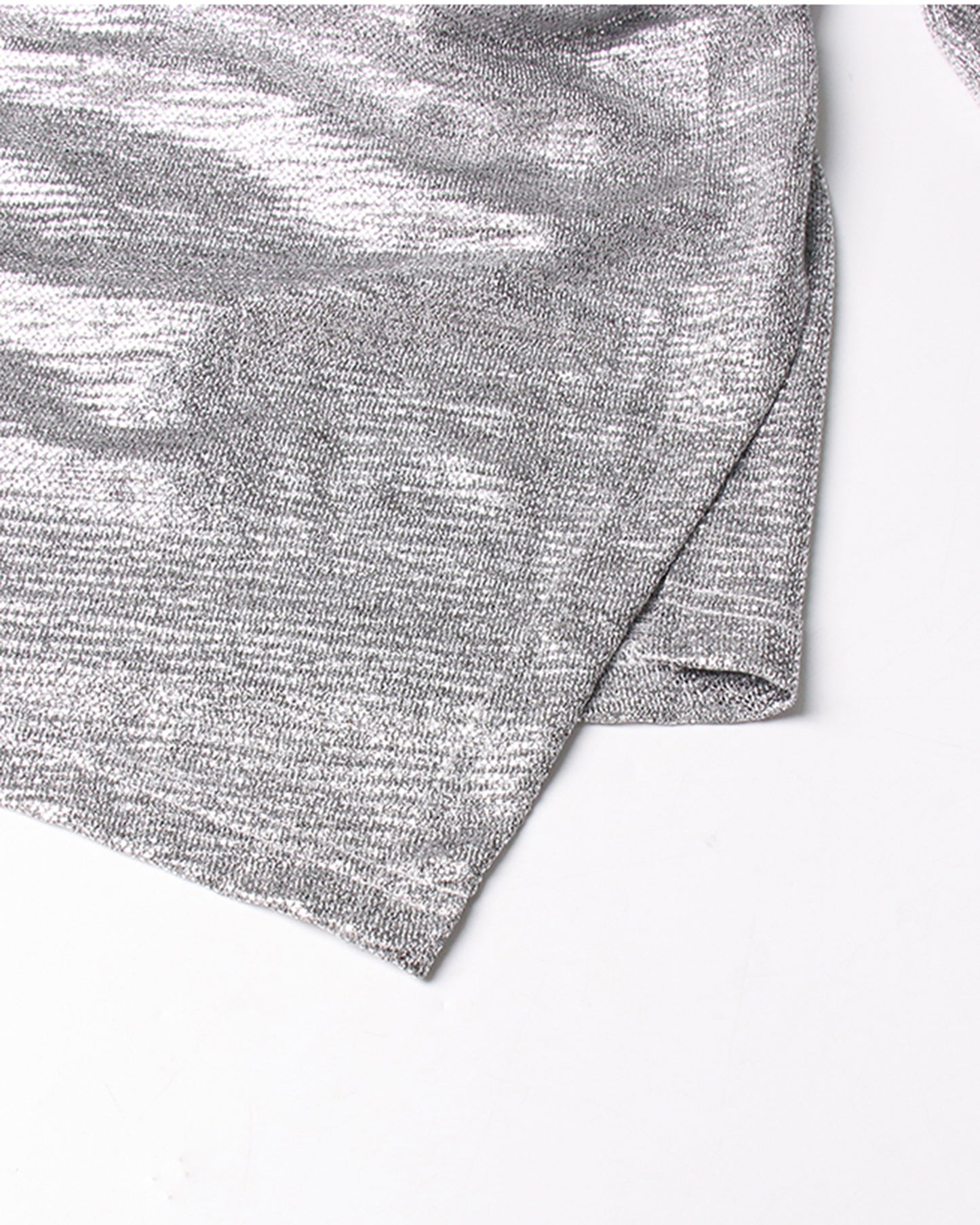 Silver Sequin Top with Cold Shoulder