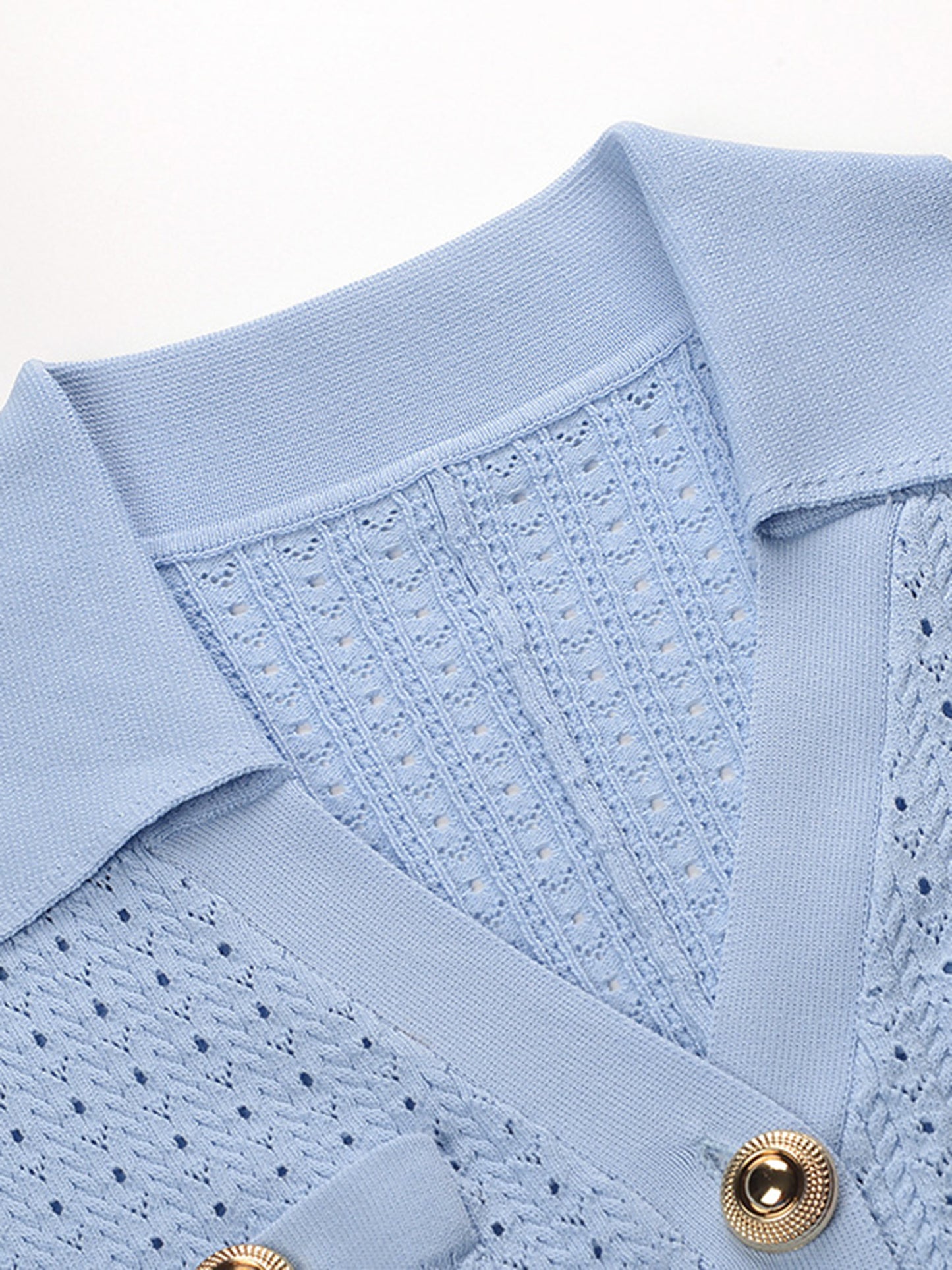 V-neck Solid Knitting Short Dress