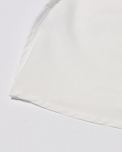 White 3D Floral A-Line Midi Skirt