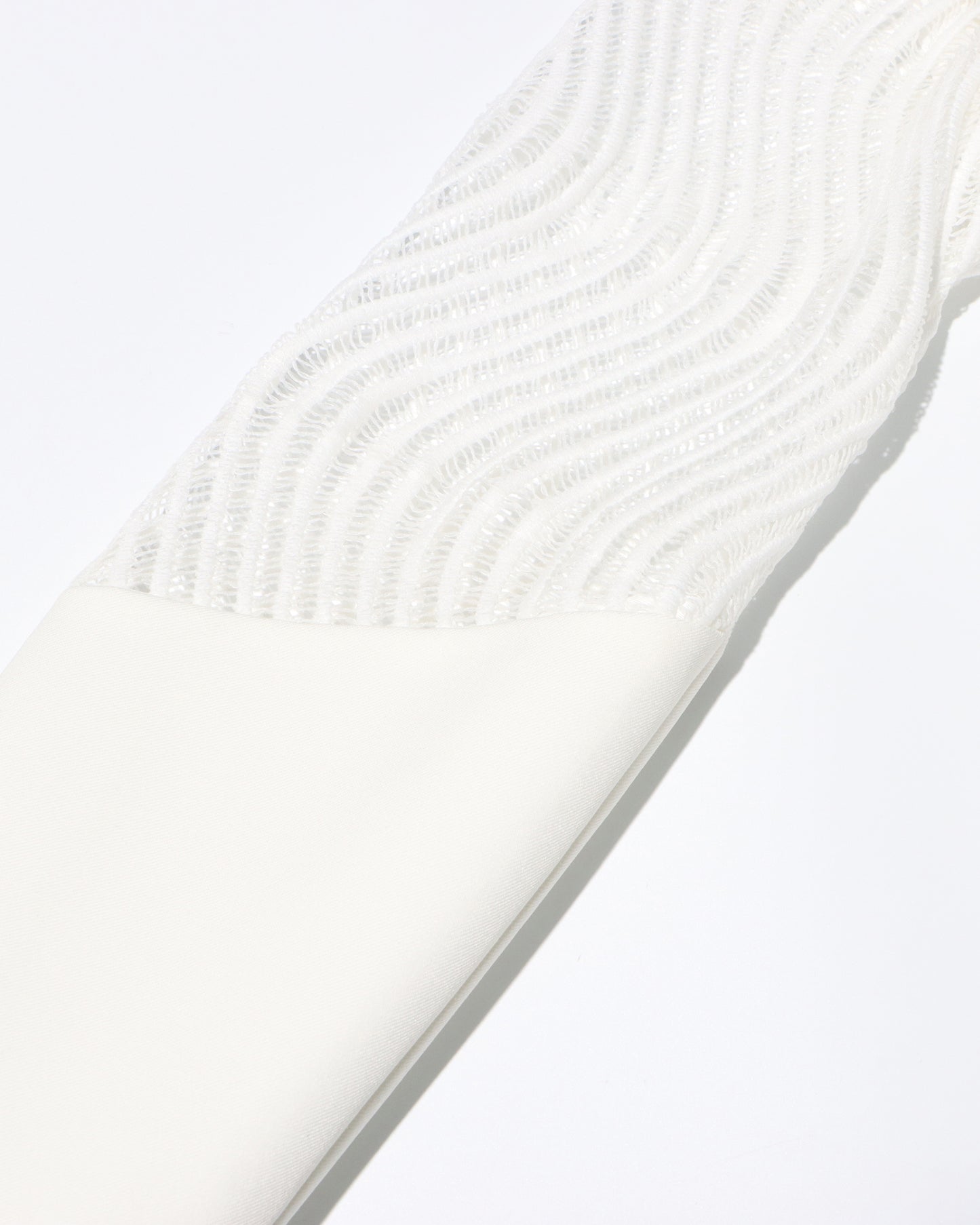 White Blazer with Sheer Mesh Sleeve Panels