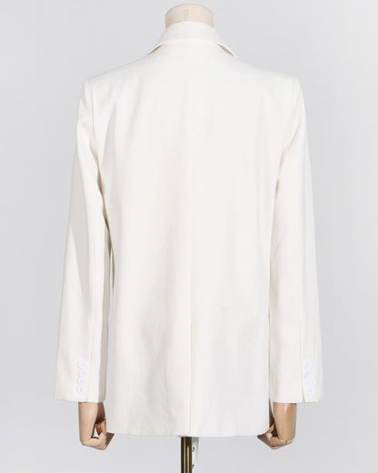 White Blazer with Studs & Buckle Belt