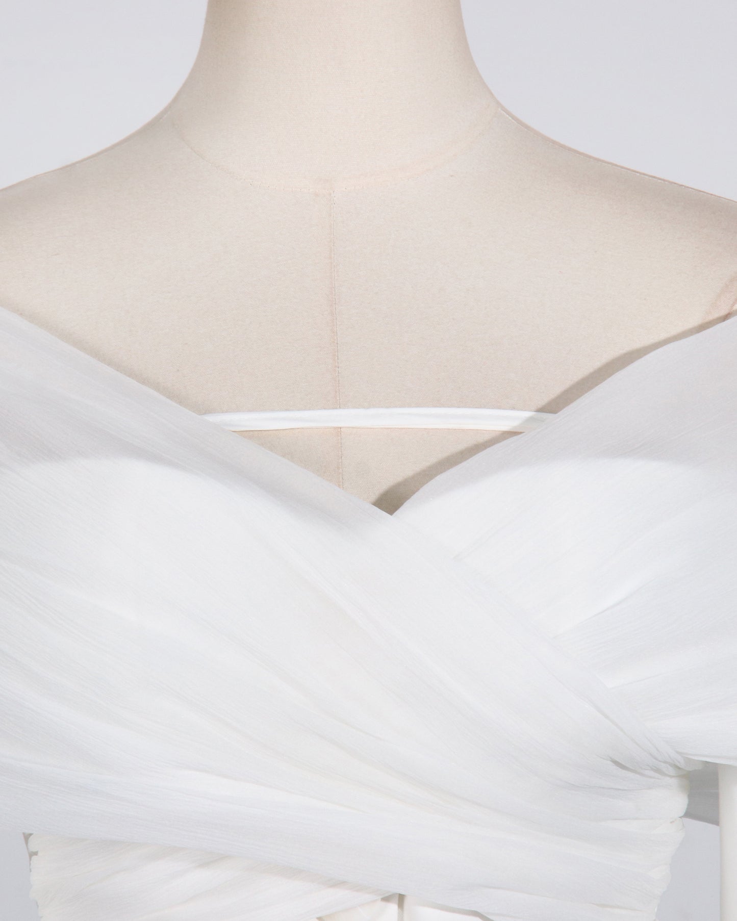 Beige Cold-Shoulder Tulle Overlay Jacket