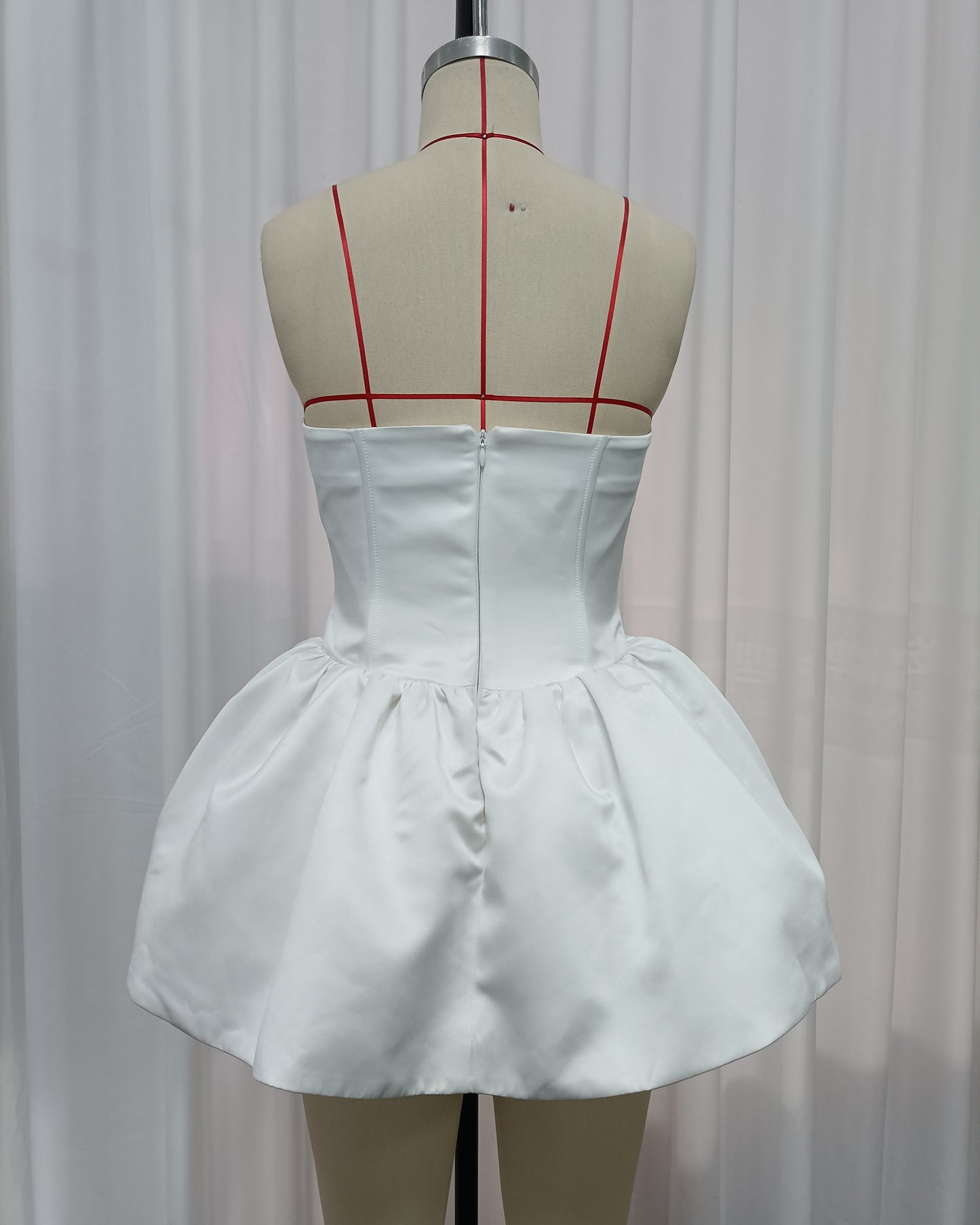 White Corset Lace-Up Mini Dress