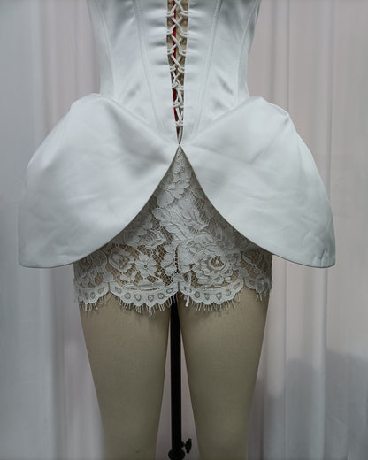 White Corset Lace-Up Mini Dress