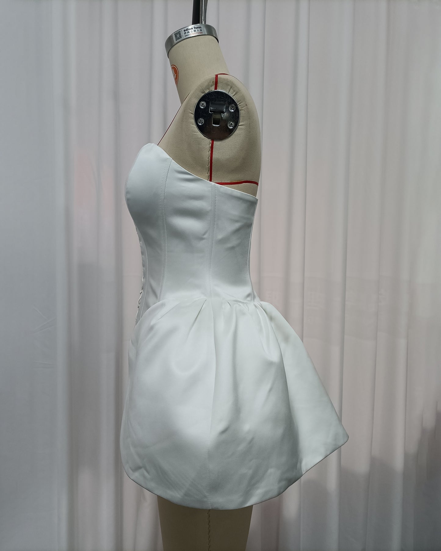 White Corset Lace-Up Mini Dress