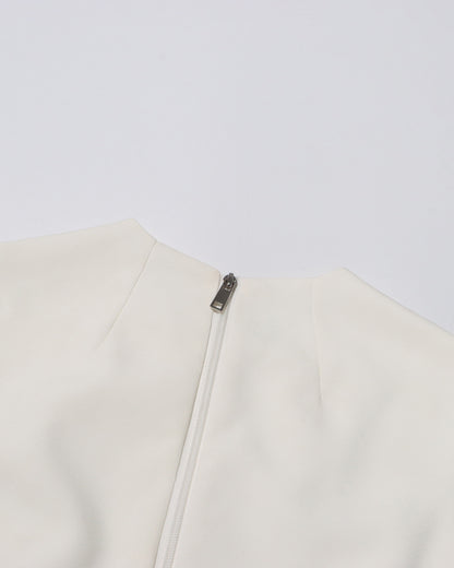 White Disc Fringe Asymmetric Vest