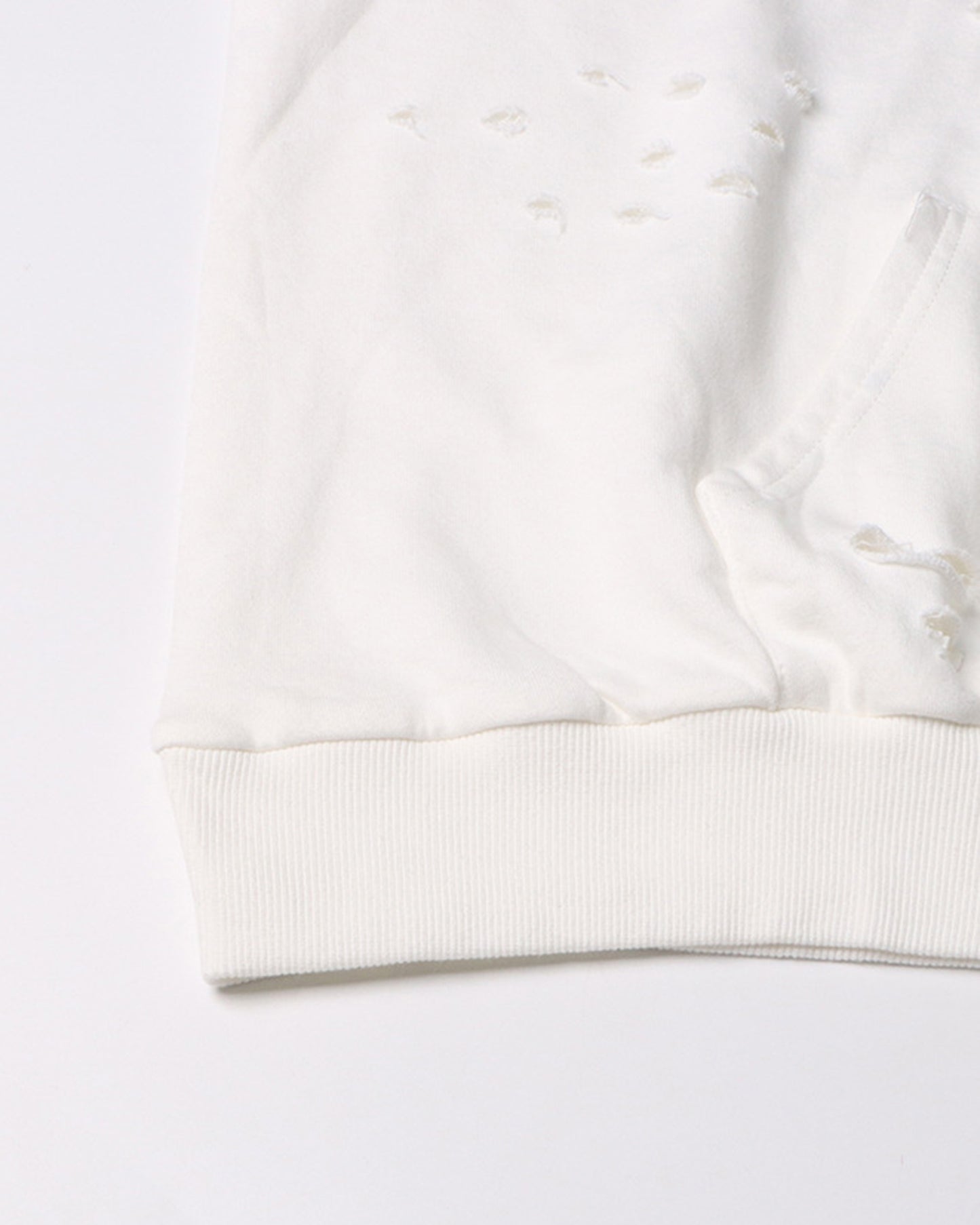 White Distressed Oversized Hoodie