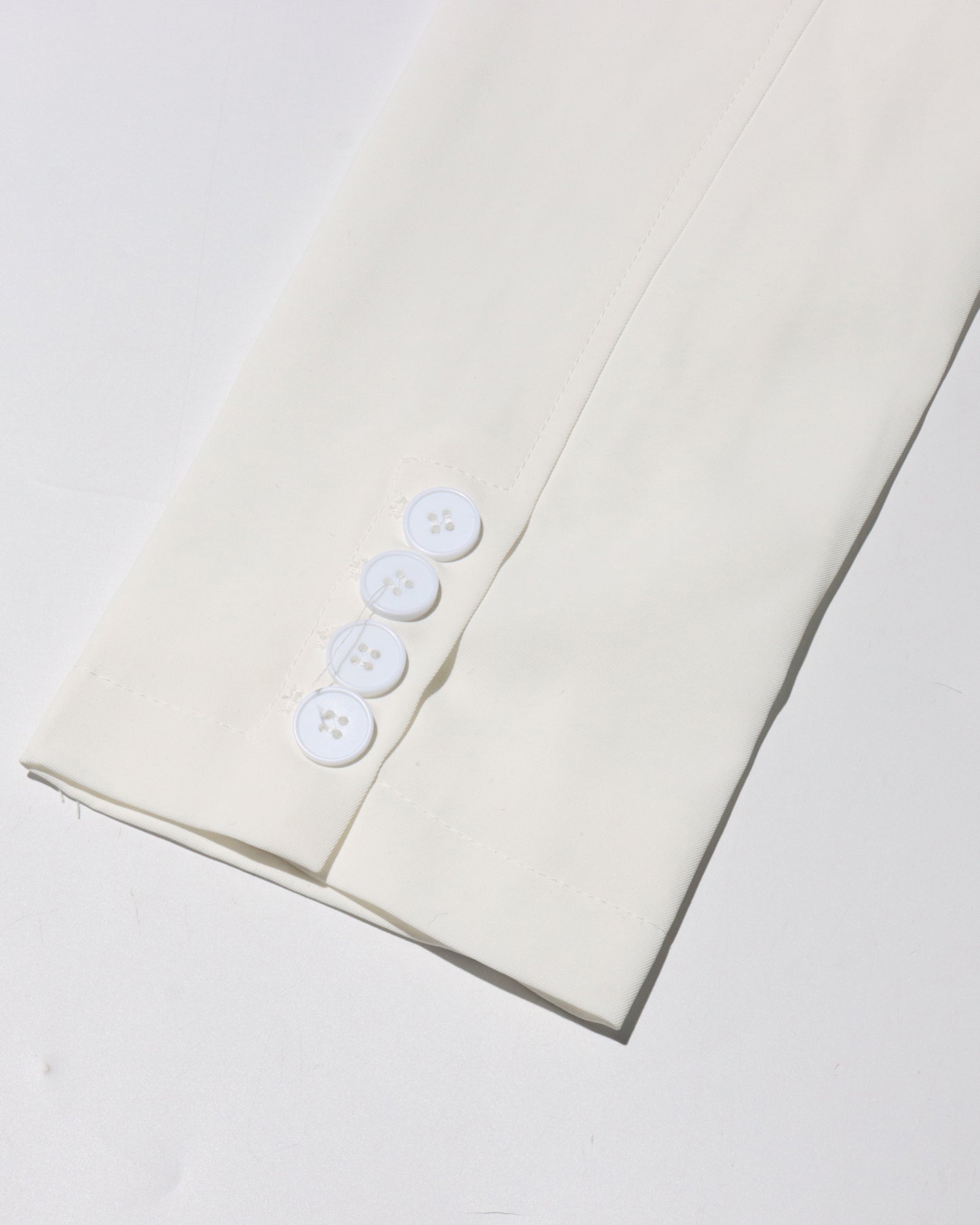 White Double-Breasted Longline Blazer Coat