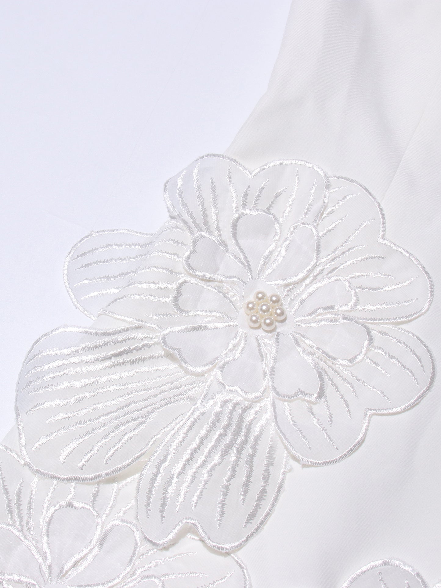 White Floral Appliqué Sleeveless Mini Dress