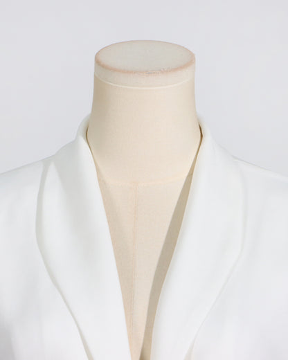 White Floral Applique Two-Tone Blazer