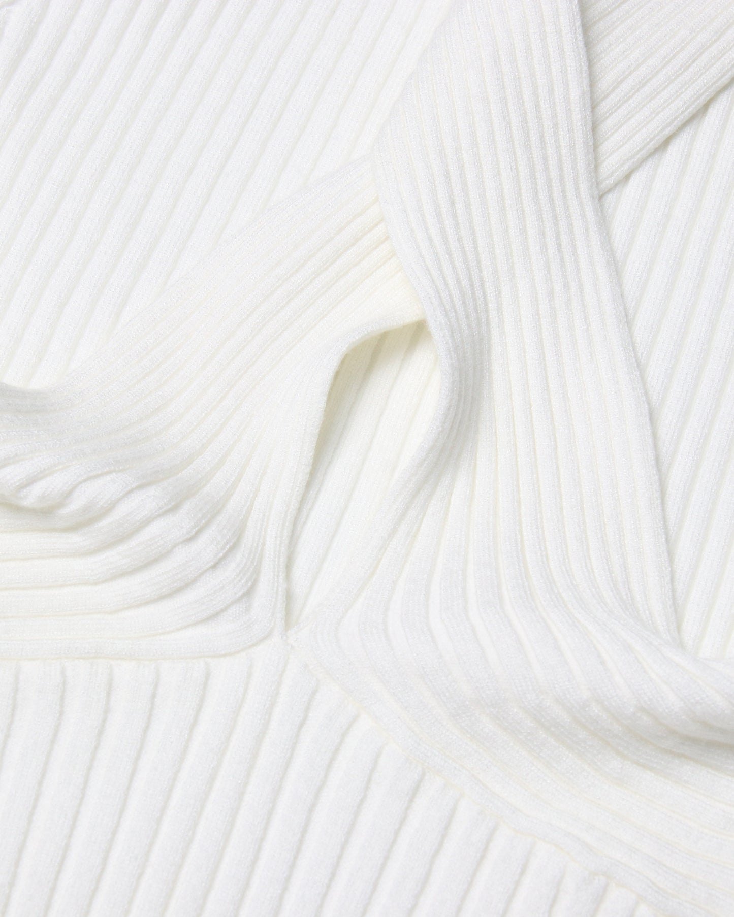 White Halter Cutout Ribbed Top