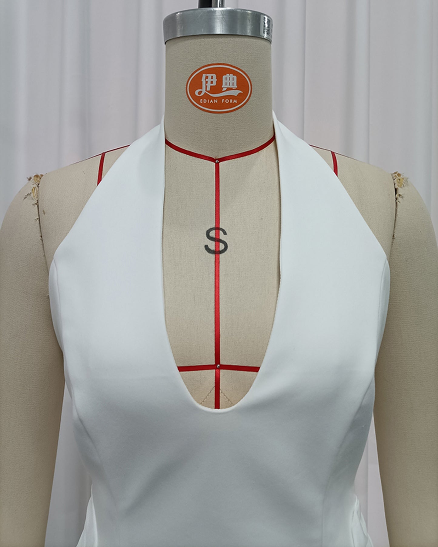 White Halter Neck Ruched Mesh Mini Dress