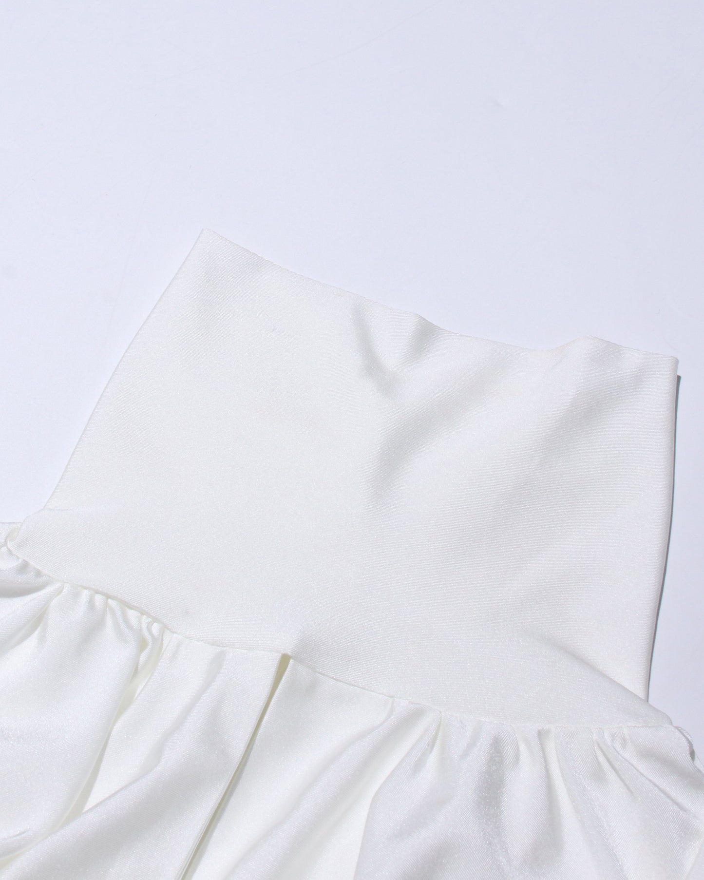 White High-Neck Draped Dress