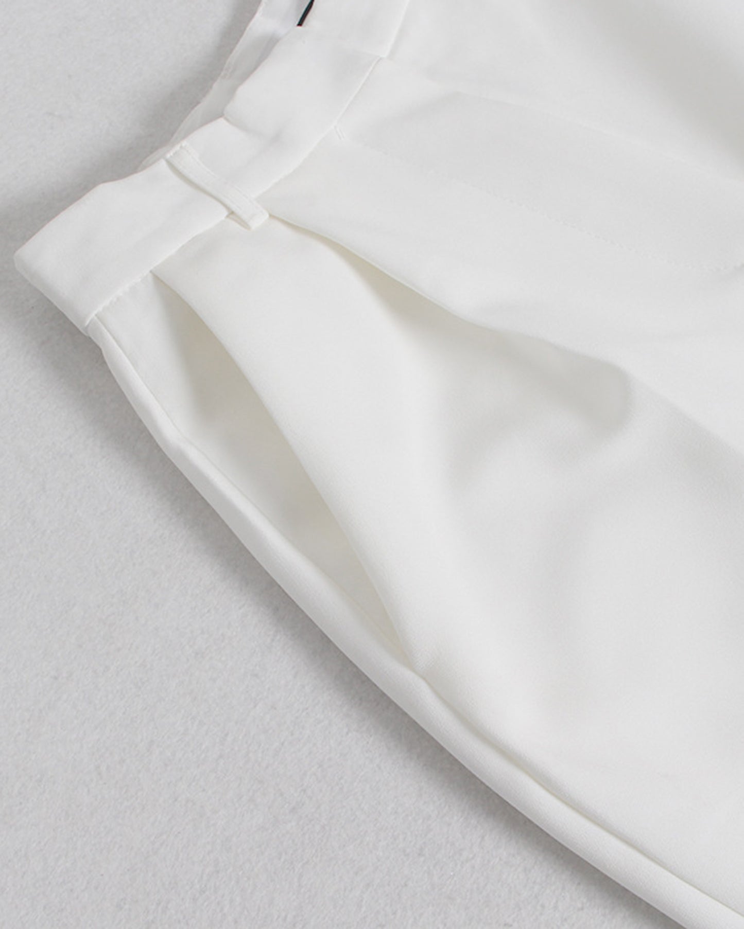 White High-Waisted Tapered Cuff Pants