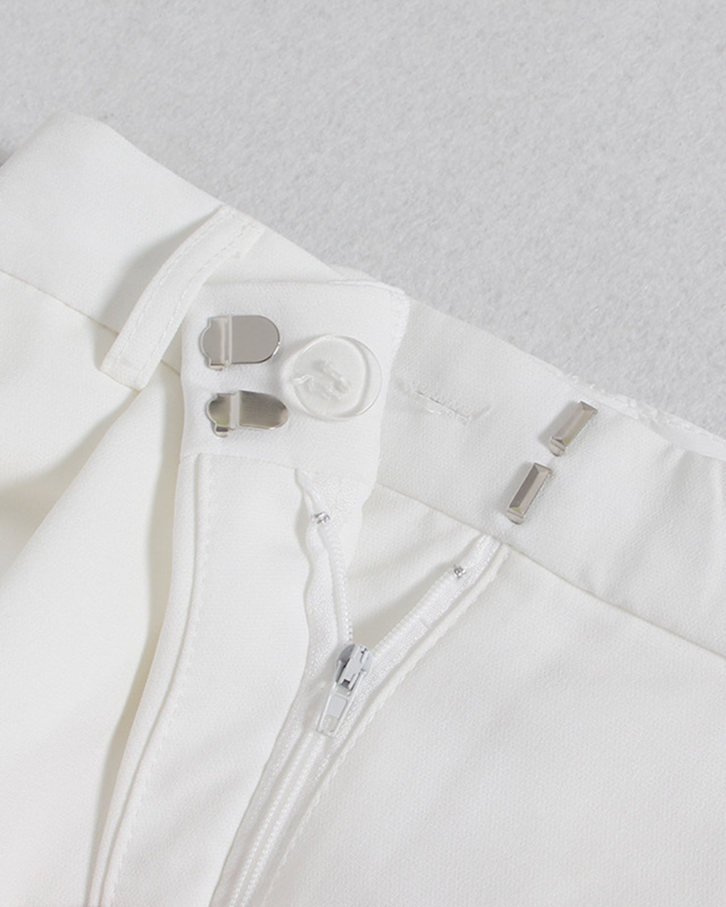 White High-Waisted Tapered Cuff Pants