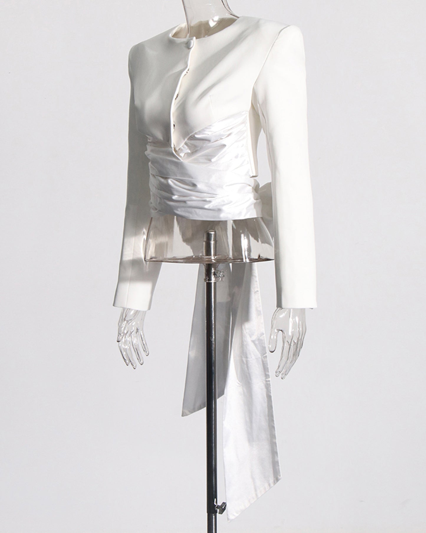 White Jacket with Back Satin Bow