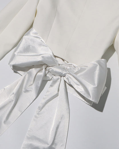 White Jacket with Back Satin Bow