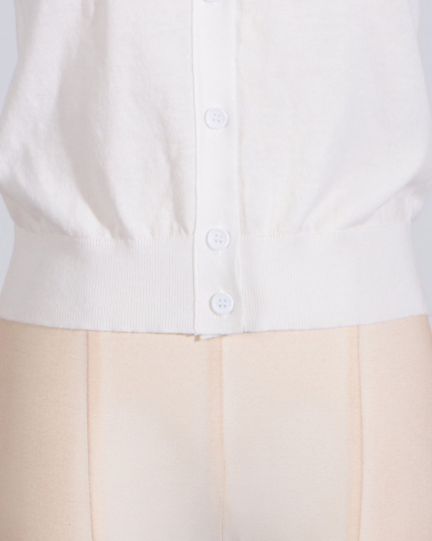 White Knit Cardigan with 3D Floral Appliqués