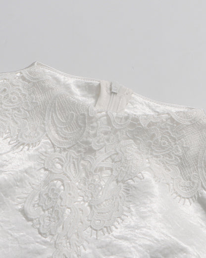 White Lace Peplum Top & Maxi Skirt Set