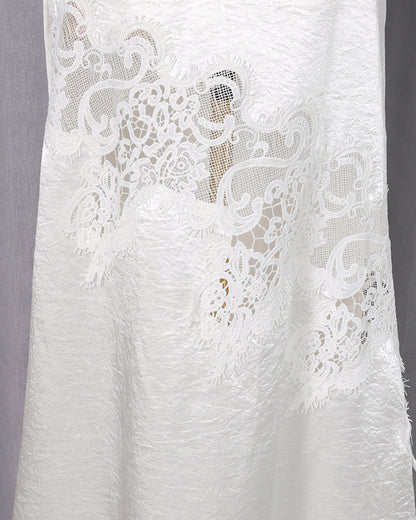 White Lace Peplum Top & Maxi Skirt Set