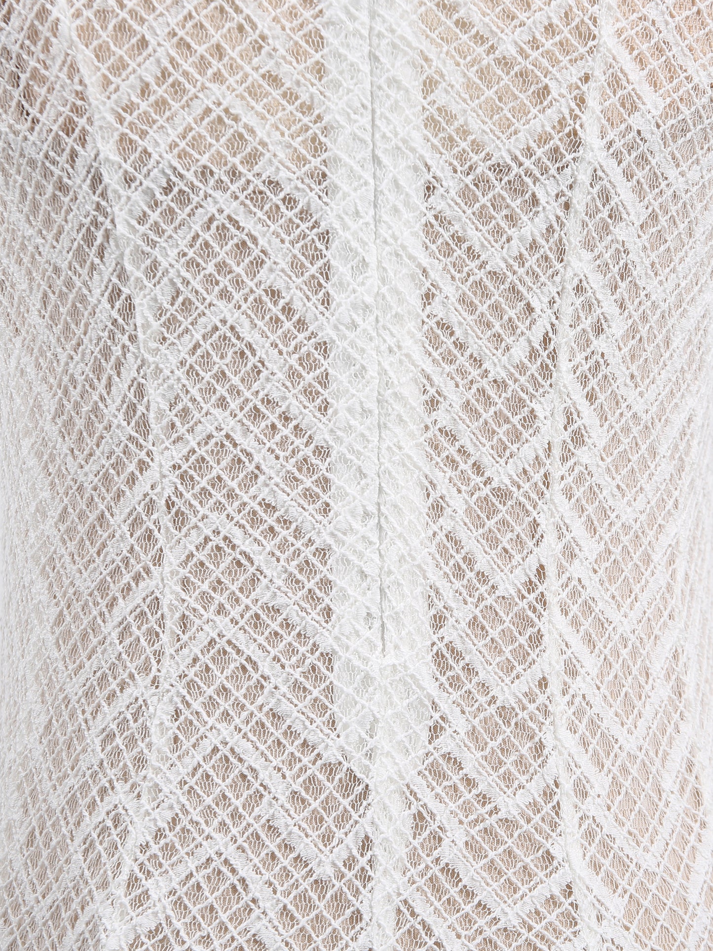 White Lace Sleeveless Maxi Dress with Mock Neck