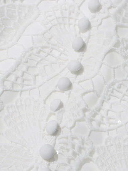 White Lace Top & Tulle Skirt Two-Piece Set