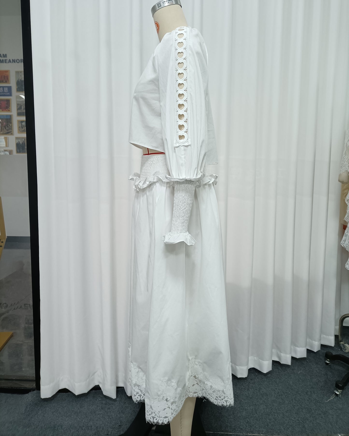 White Lace Trim Two-Piece Set