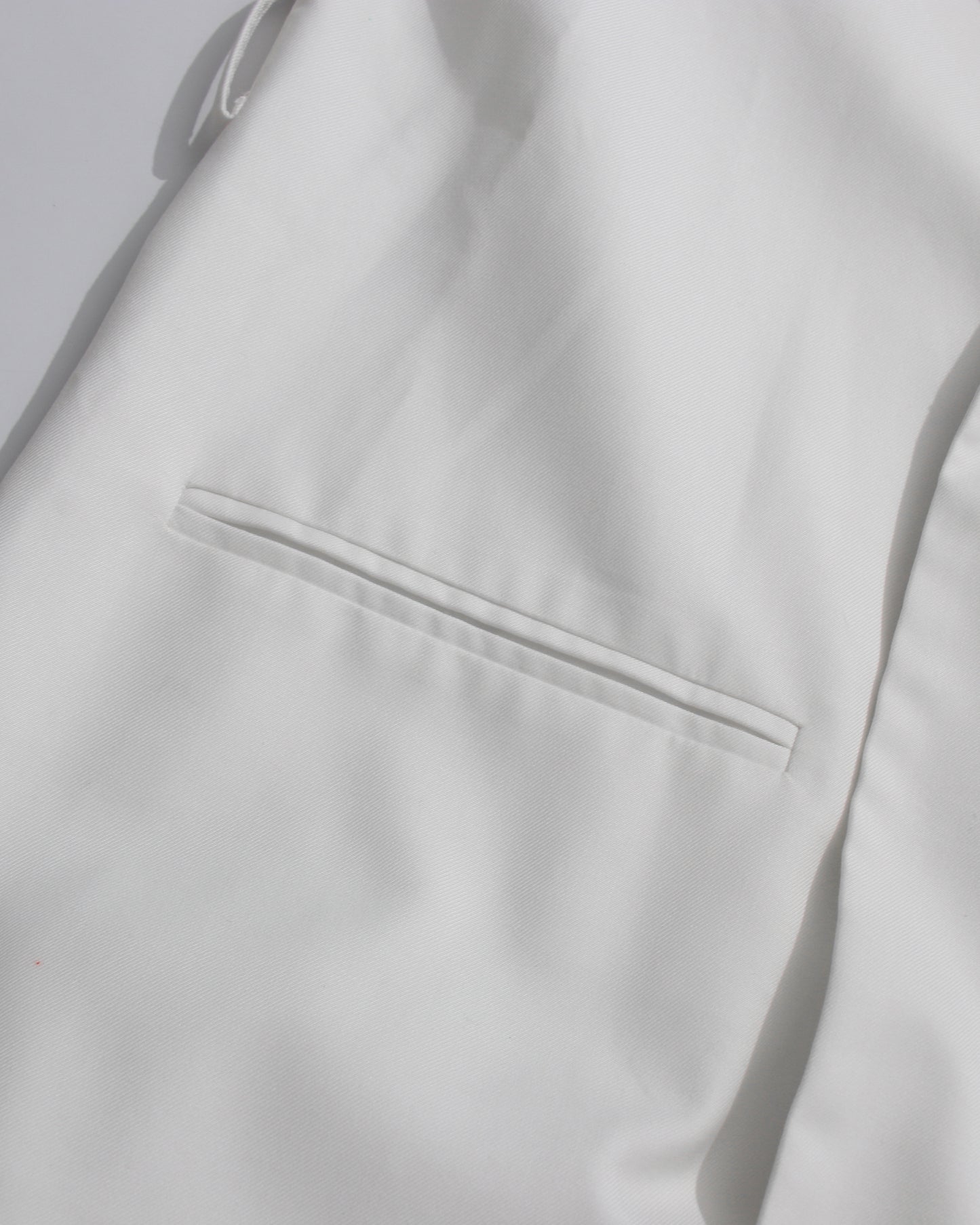 White Longline Coat with Embroidered Sleeves & Belt