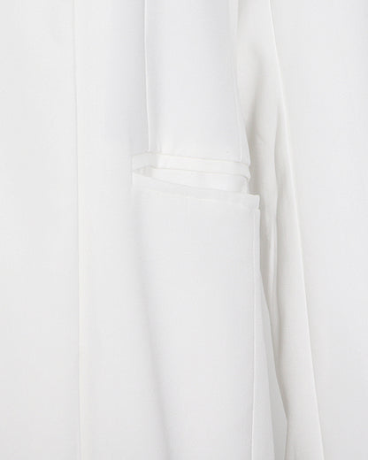 White Longline Single-Button Trench Coat