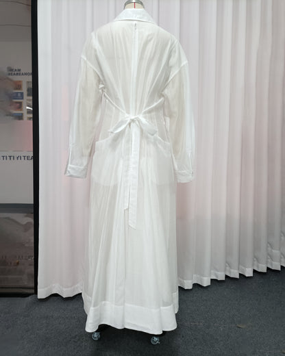 White Minimalist Tunic Shirt Dress